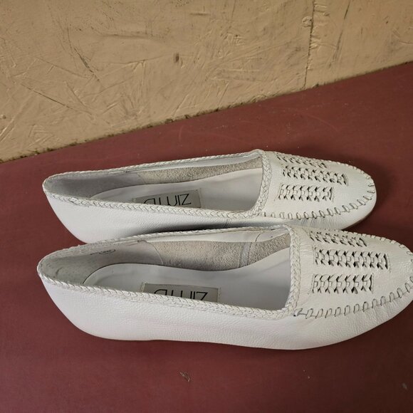New Womens White Leather Flats 8M 9M - Picture 4 of 6